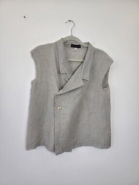 *Flawed* Shirin Guild 100% Linen Vest Layering Piece Lagenlook Natural Medium